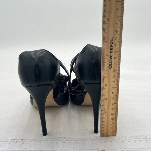 FSJ Women Stylish Pointed Toe D'Orsay Pumps T Strap Stiletto Kitten Mid Heel - Picture 5 of 8